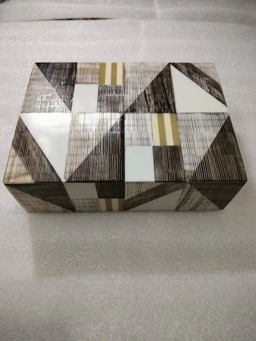 Geometric Bone Inlay Box